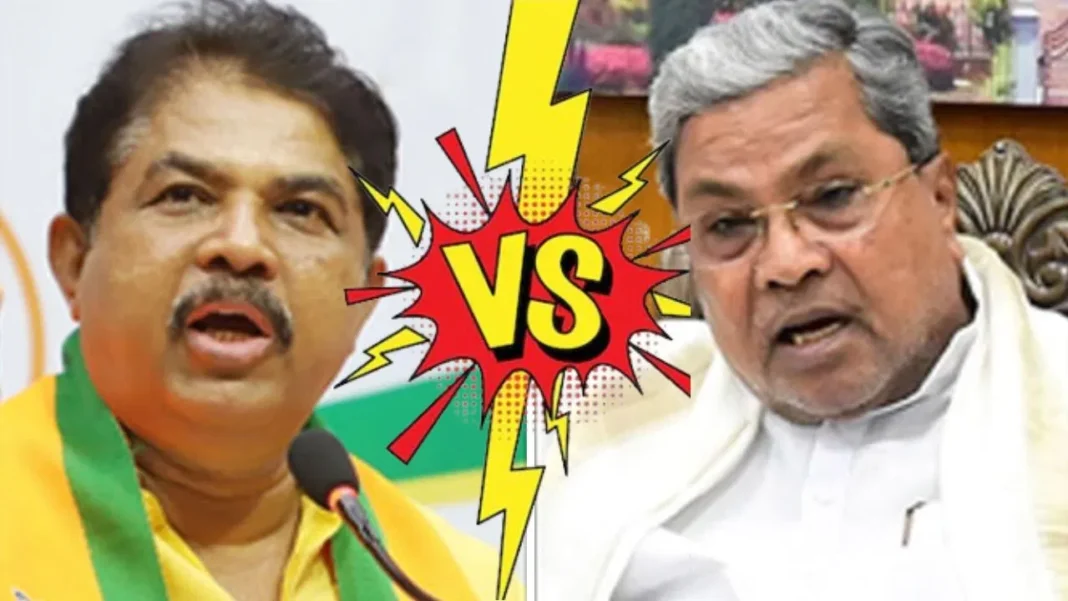 ಸಿದ್ದರಾಮಯ್ಯ ಮತ್ತು ಆರ್. ಅಶೋಕ್ ಸಾರ್ವಜನಿಕ ಸಭೆಗಳಲ್ಲಿ ಮಾತನಾಡುತ್ತಿರುವ ದೃಶ್ಯ