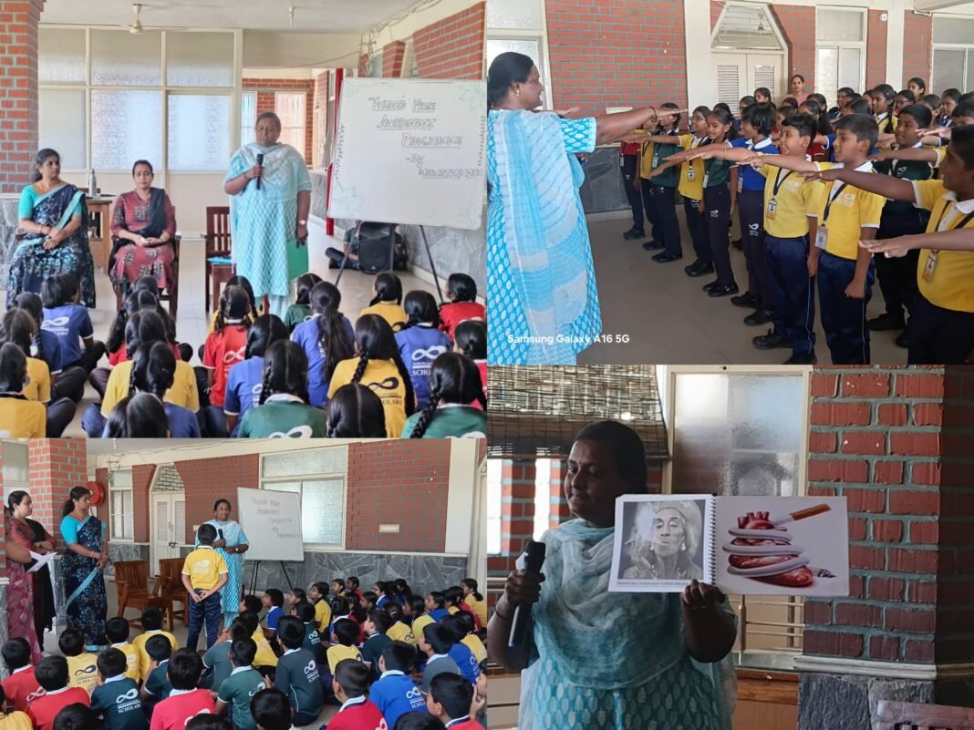 Tobacco awareness program for students at Scholars World School