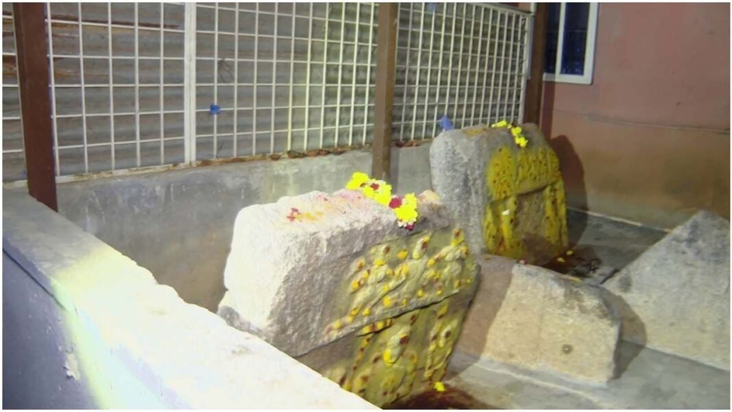 Ellukunte temple illegal digging site near HSR Layout Bengaluru ancient temple excavation