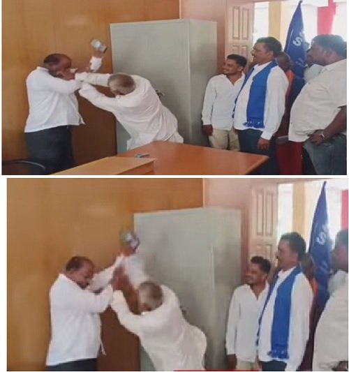 farmer ಬಾಗಲಕೋಟೆ ಪ್ರಾಧಿಕಾರ ಕಚೇರಿಯಲ್ಲಿ ನೌಕರನಿಗೆ ರೈತನಿಂದ ಚಪ್ಪಲಿಯೇಟು ಪ್ರಕರಣ